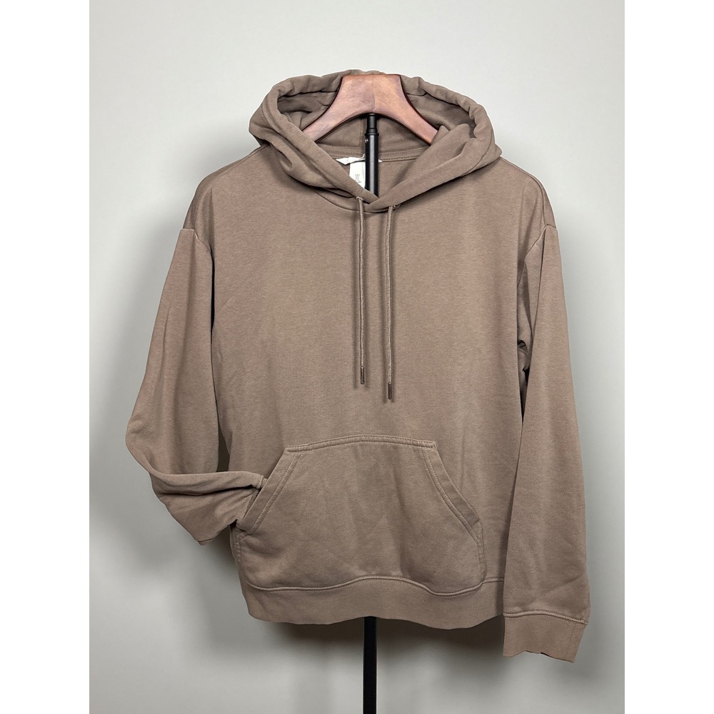 H&M Hoodie Women Small Brown Pullover Oversized Minimalist Earth Tone Fleece
